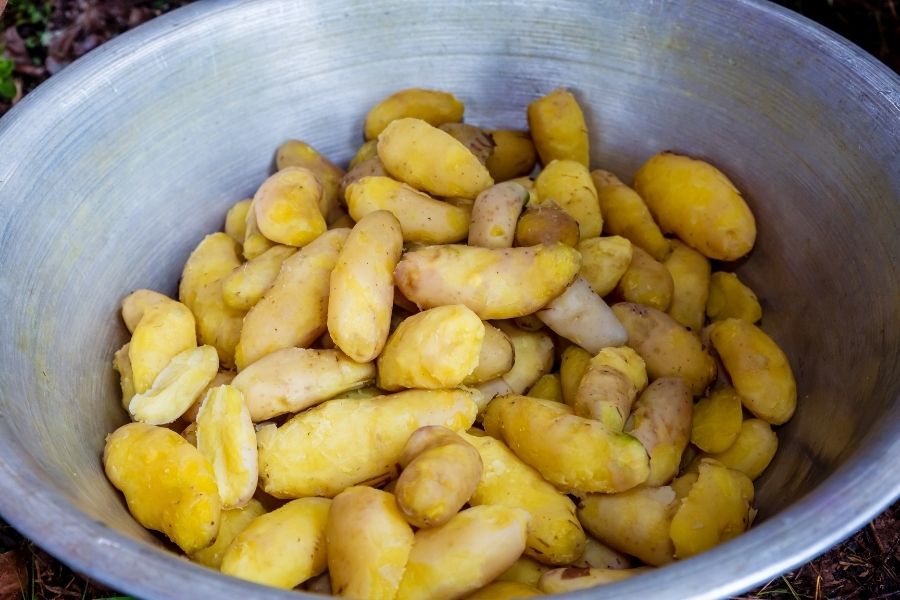 boiled peel potato