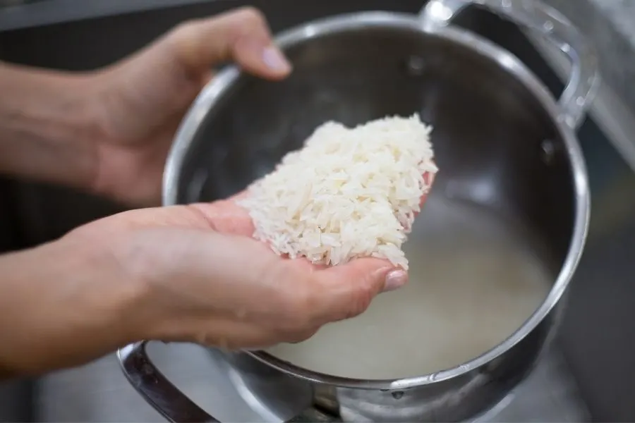 wash sushi rice