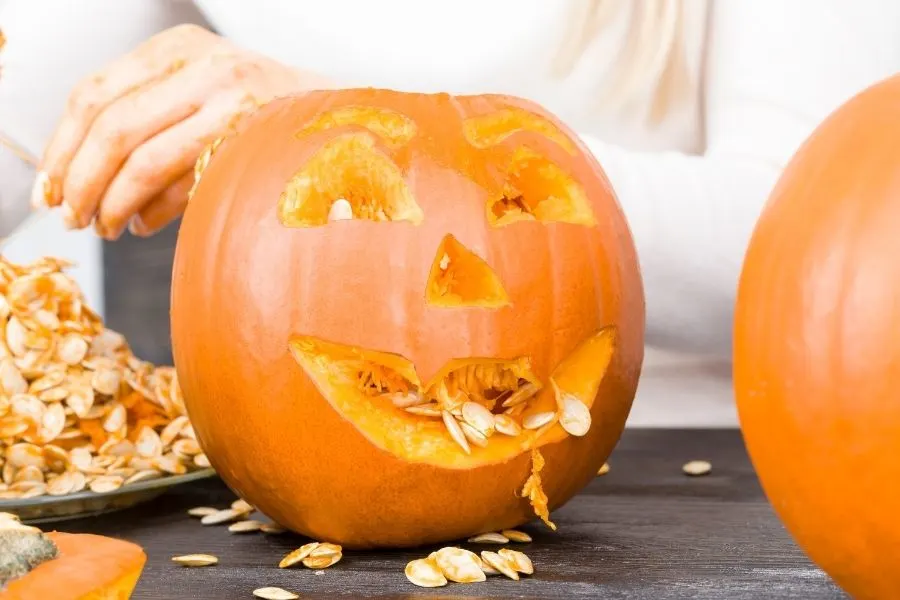 carving pumpkin