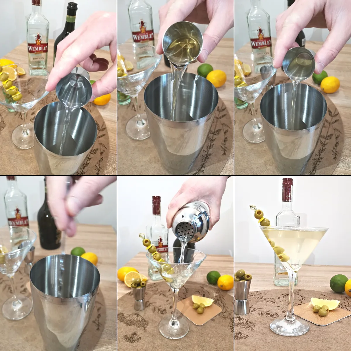 dirty martini making