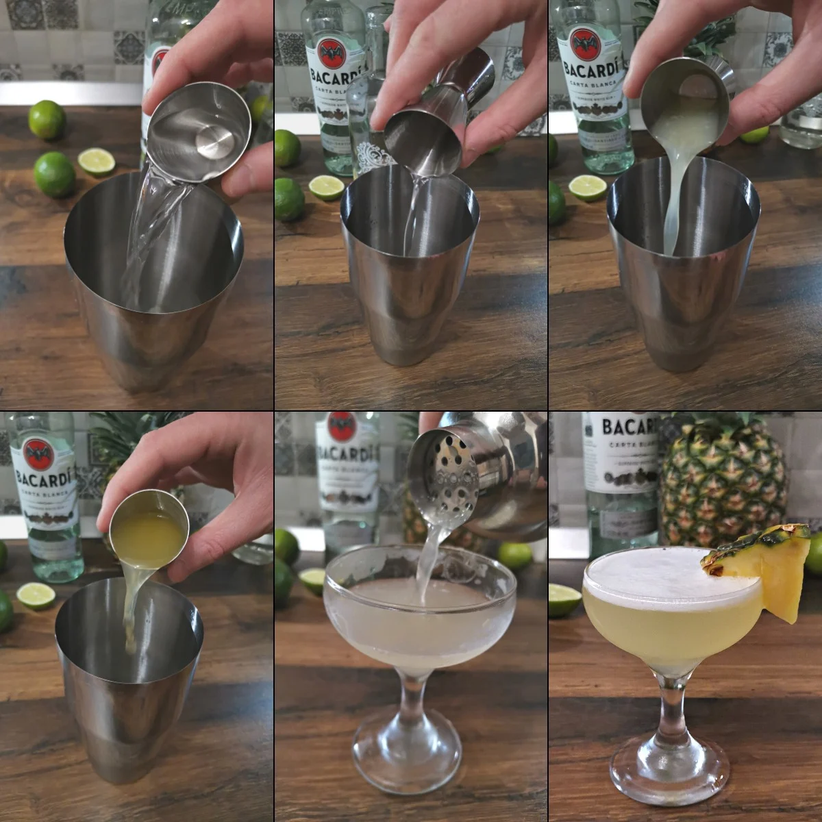 pineapple daiquiri making