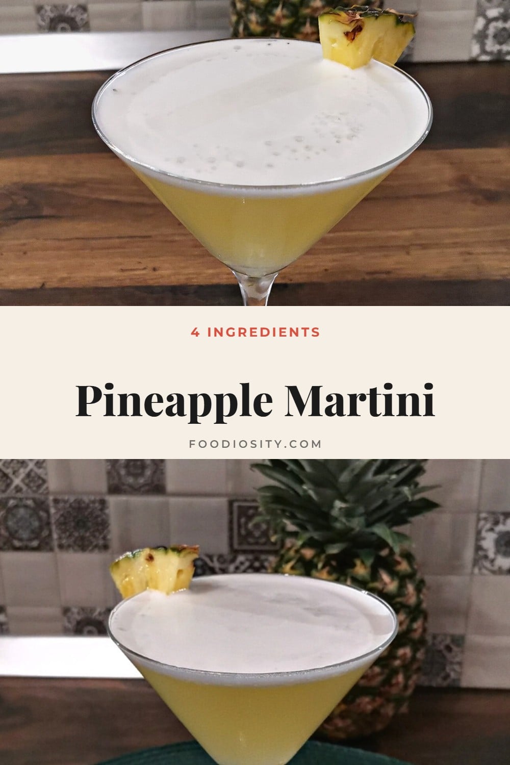 Pineapple Martini Recipe &mdash; Vodka, Pineapple Juice, Lime and Triple Sec