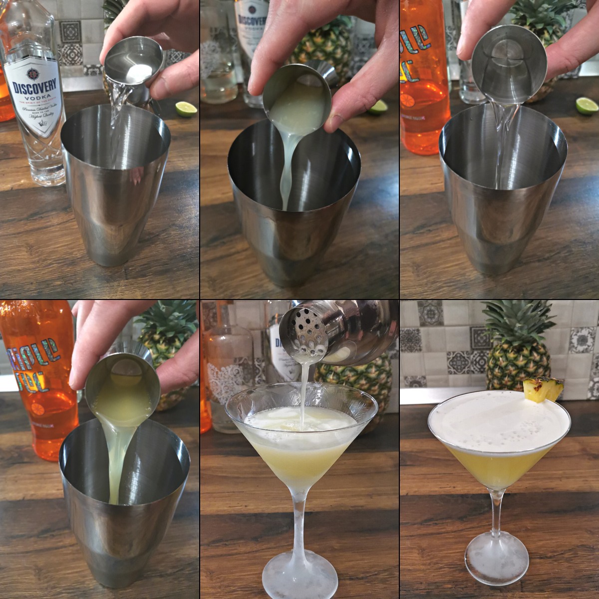 pineapple martini making