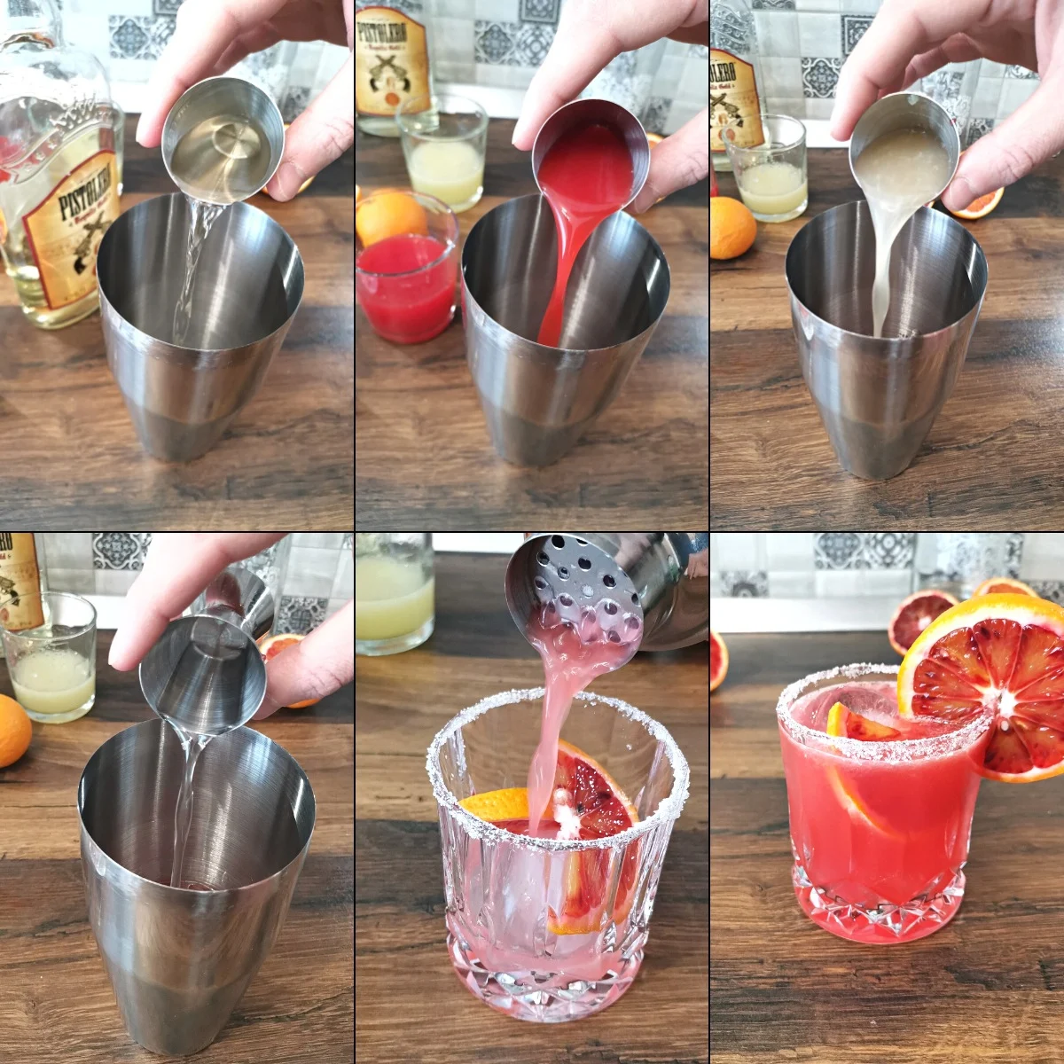 blood orange margarita making