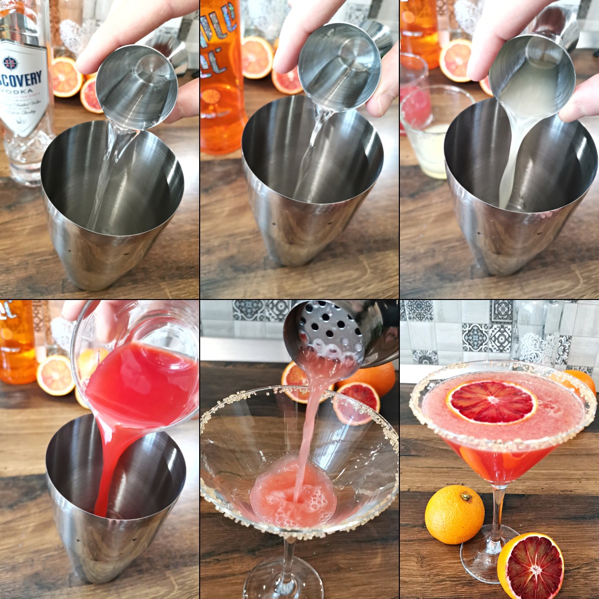 blood orange martini making