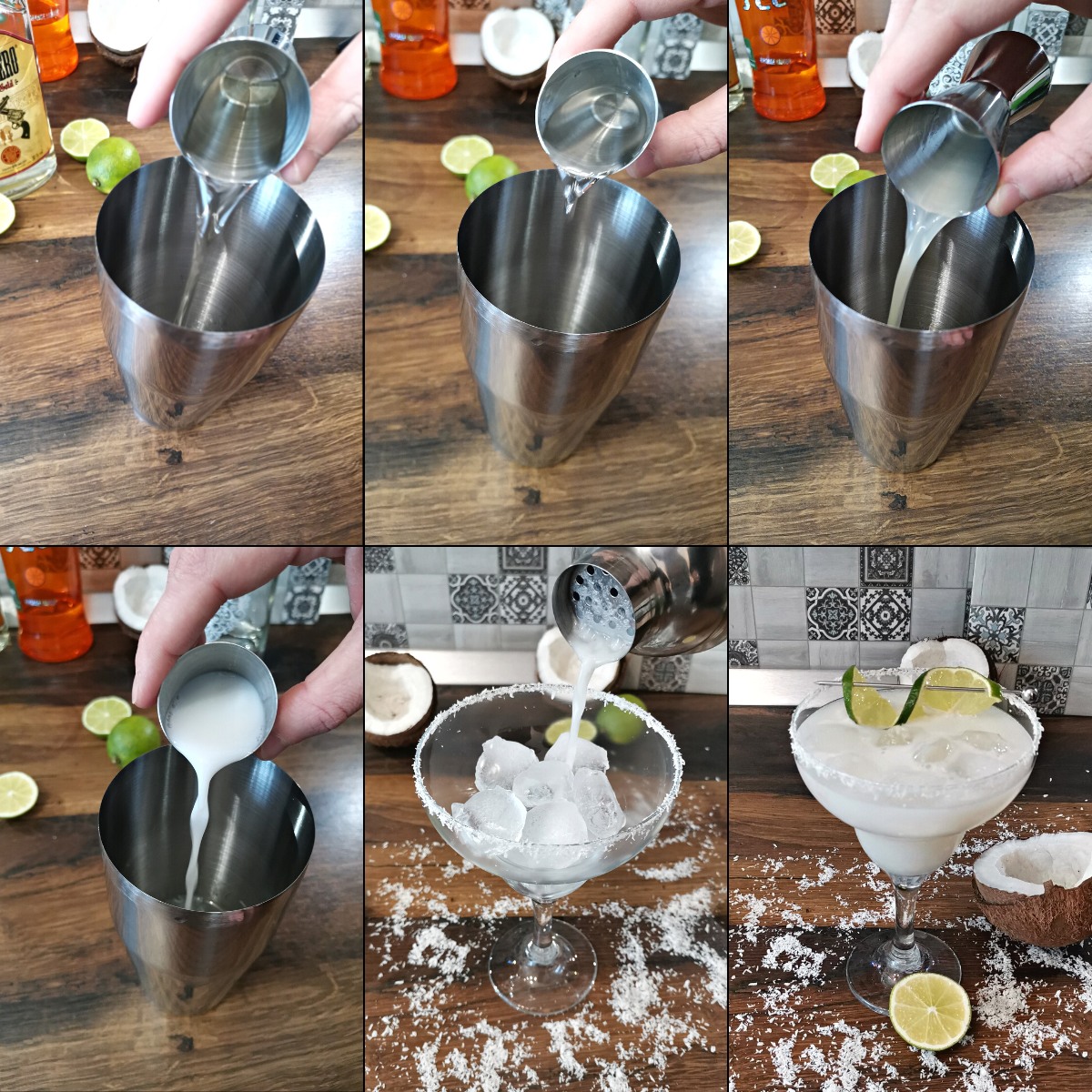 coconut margarita making
