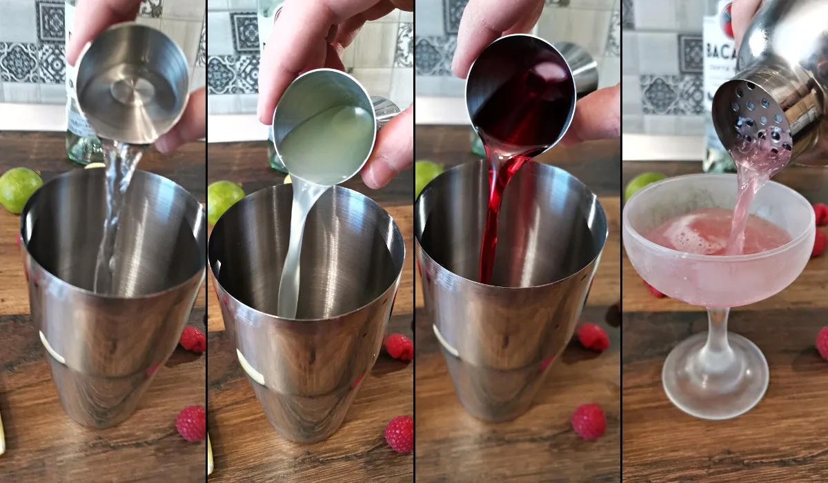 raspberry daiquiri making