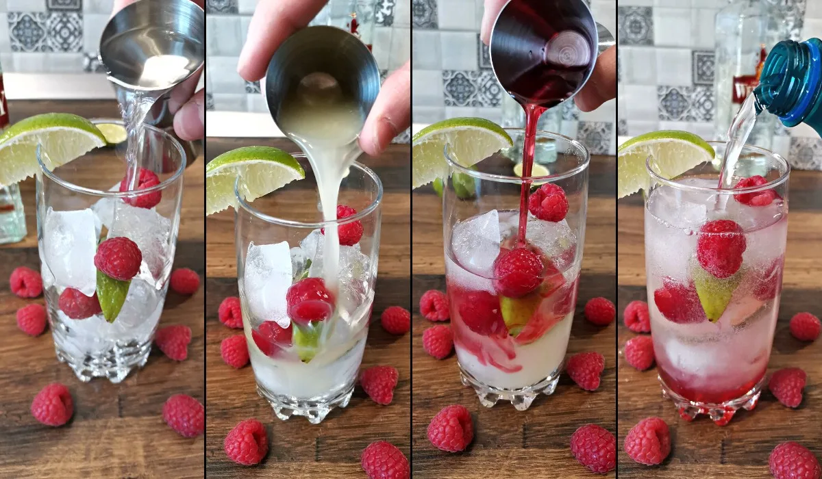 raspberry lime rickey making