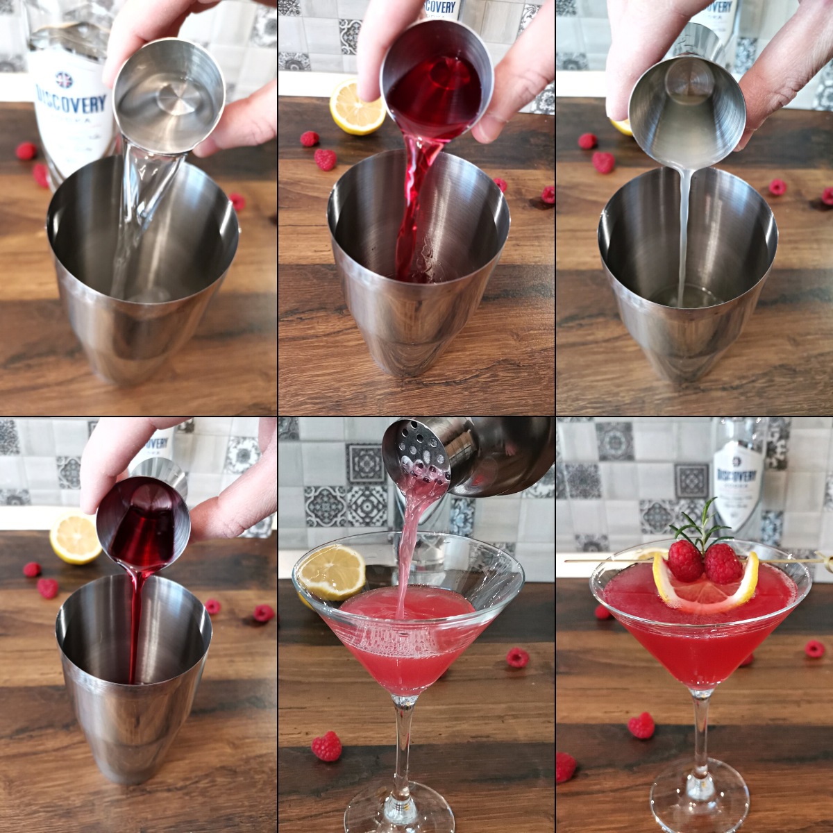 raspberry martini making