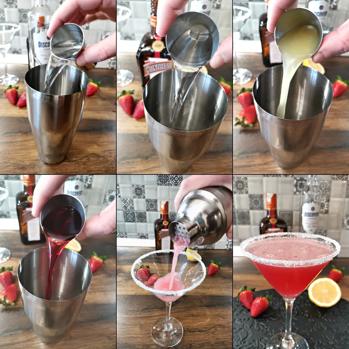 strawberry lemon drop making 1