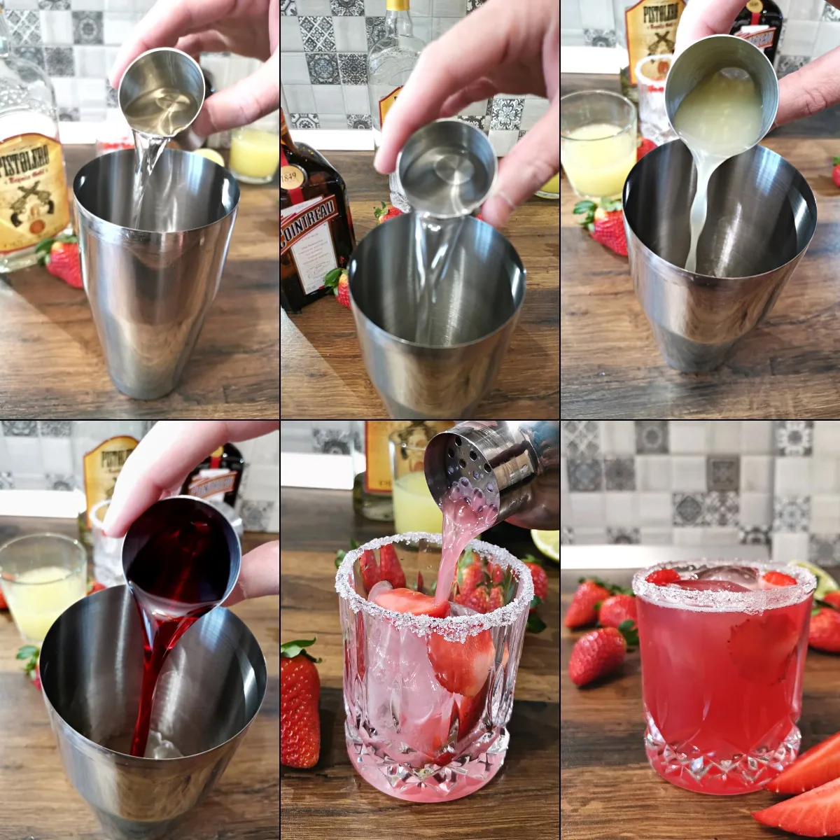 strawberry margarita making 1