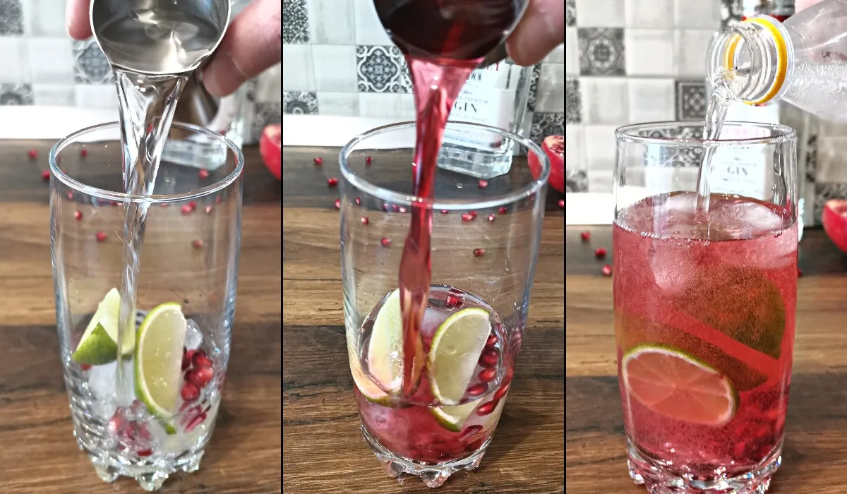 pomegranate gin tonic making 2