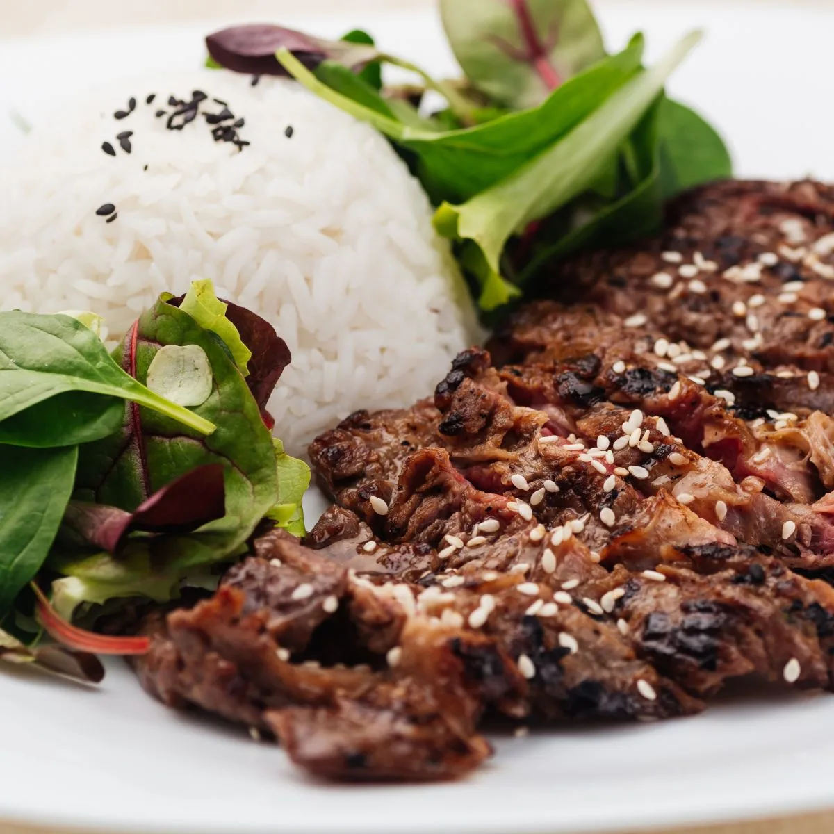 rice and steak