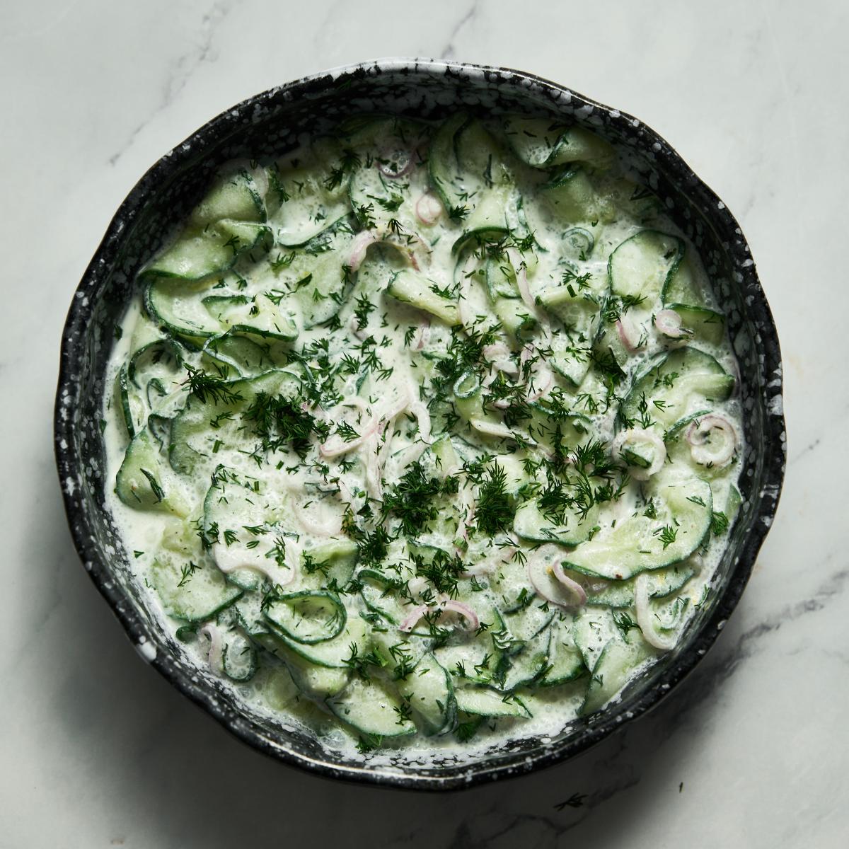 Sour Cream Cucumber Salad