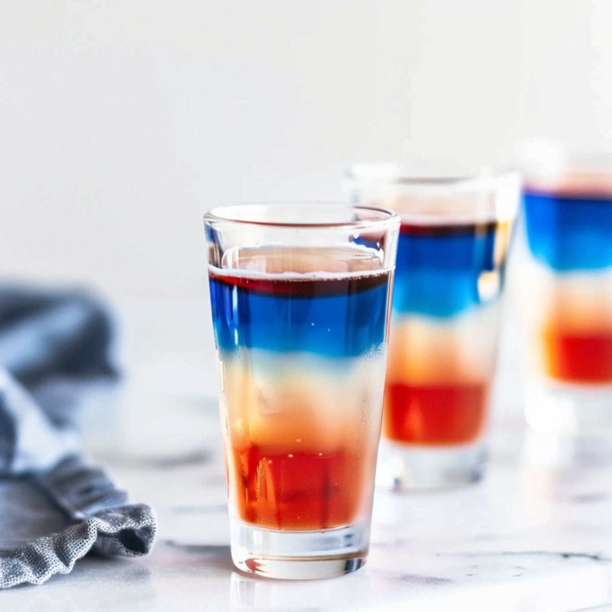 Red White And Blue Layered Shots - Foodiosity