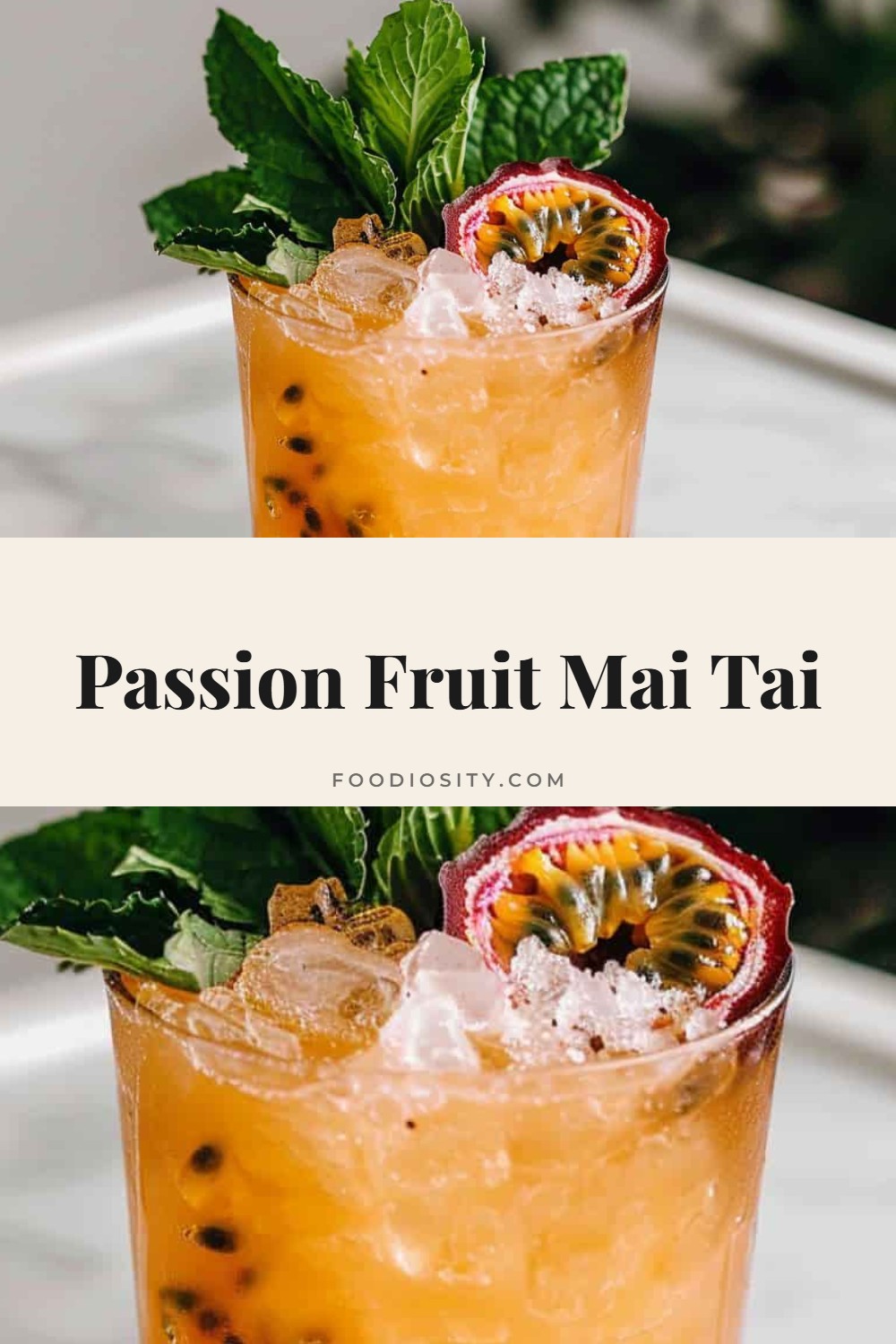 Passion Fruit Mai Tai &mdash; Two Rums, Passion Fruit Juice, Lime and Mint