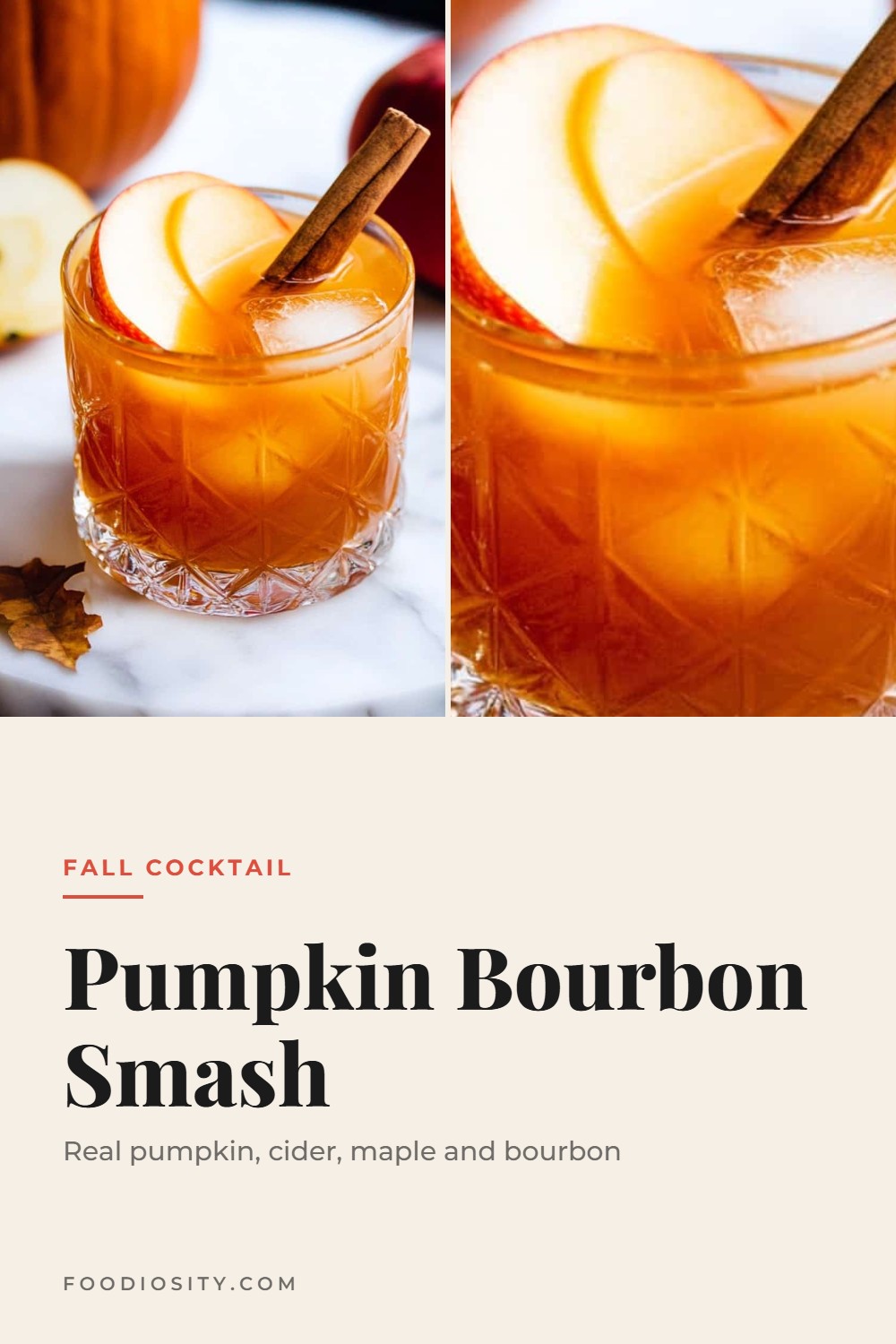 Pumpkin Bourbon Smash &mdash; Pumpkin Puree, Apple Cider, Maple and Bourbon