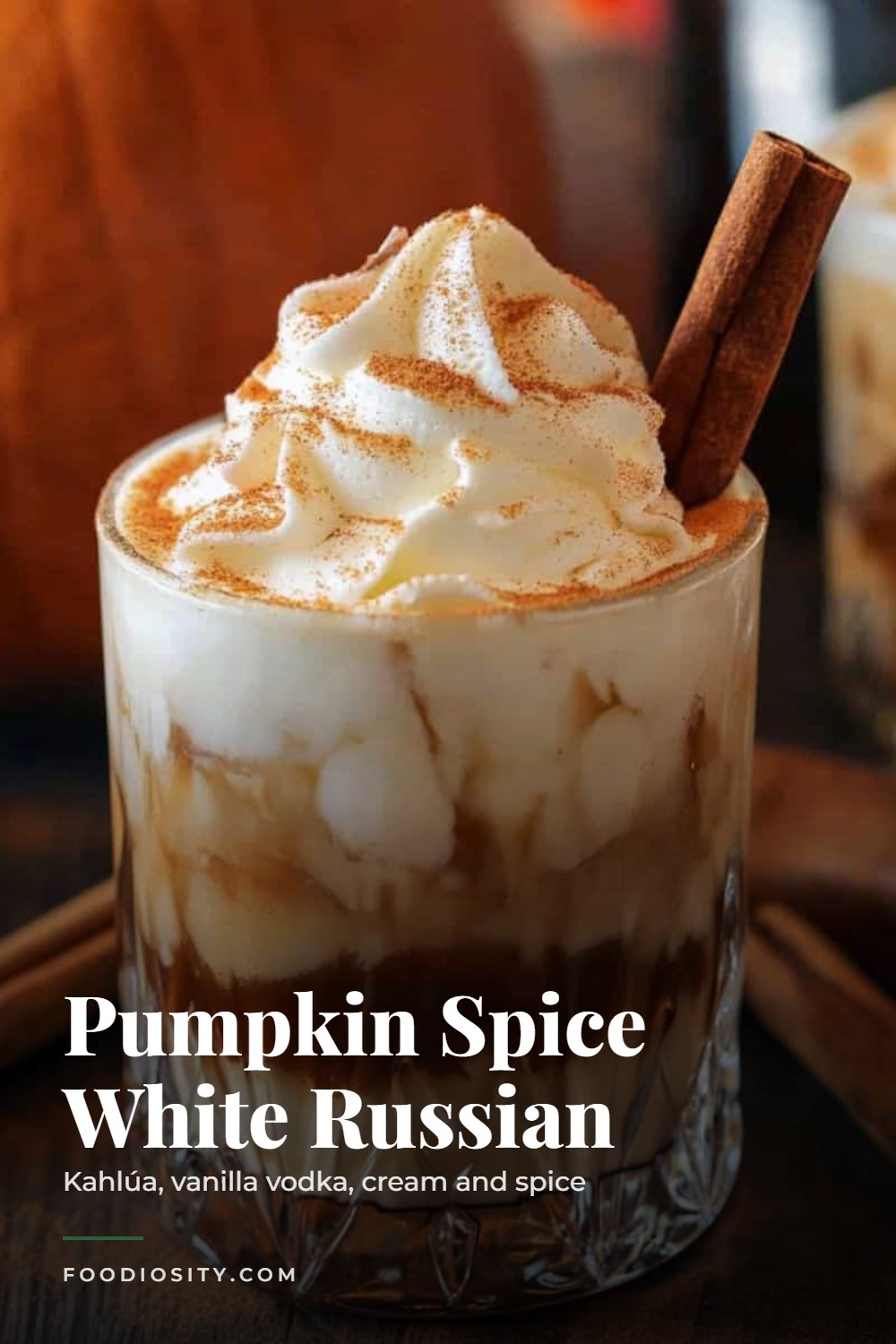 Pumpkin Spice White Russian &mdash; Kahl&uacute;a, Vanilla Vodka, Cream and Pumpkin Spice