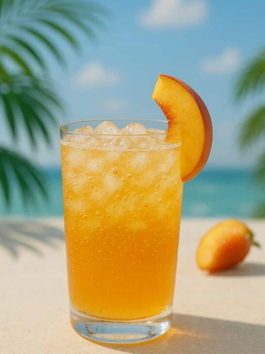 Ginger Peach Vodka Fizz