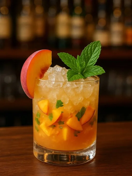 Peach Whiskey Smash
