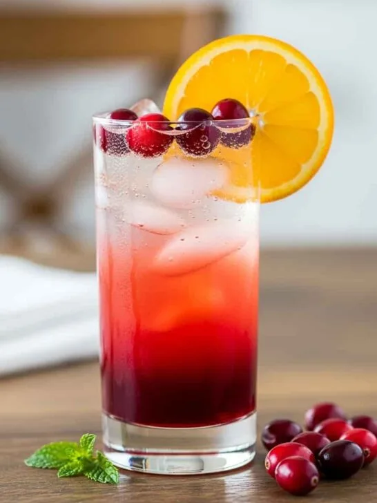Cranberry Orange Vodka Spritzer