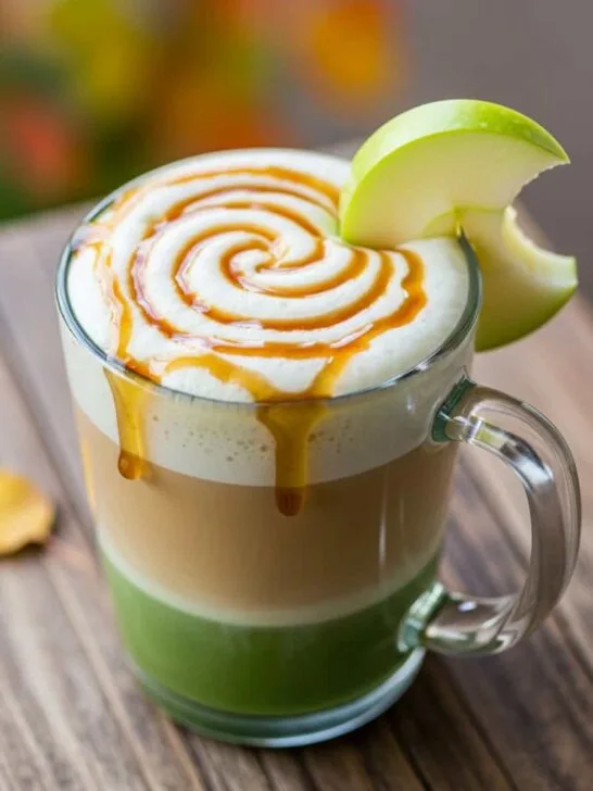 Caramel Apple Matcha Latte