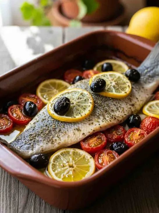 Mediterranean Baked Sea Bass