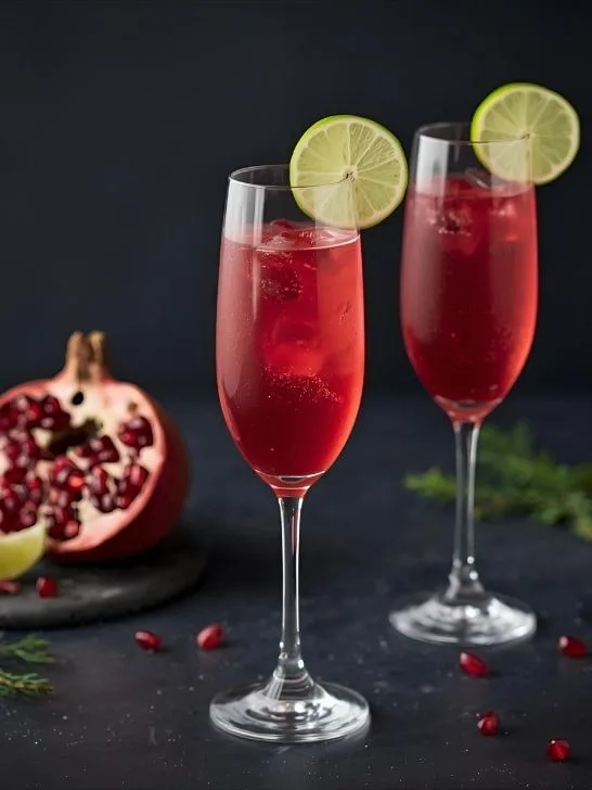 Festive Mocktails - Pomegranate Champagne Style