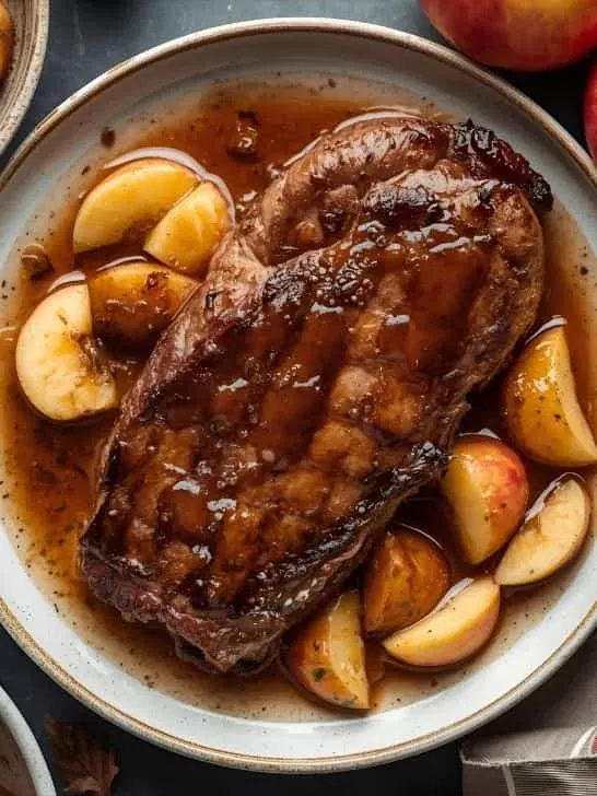 Maple Glazed Steak with Apple Compote