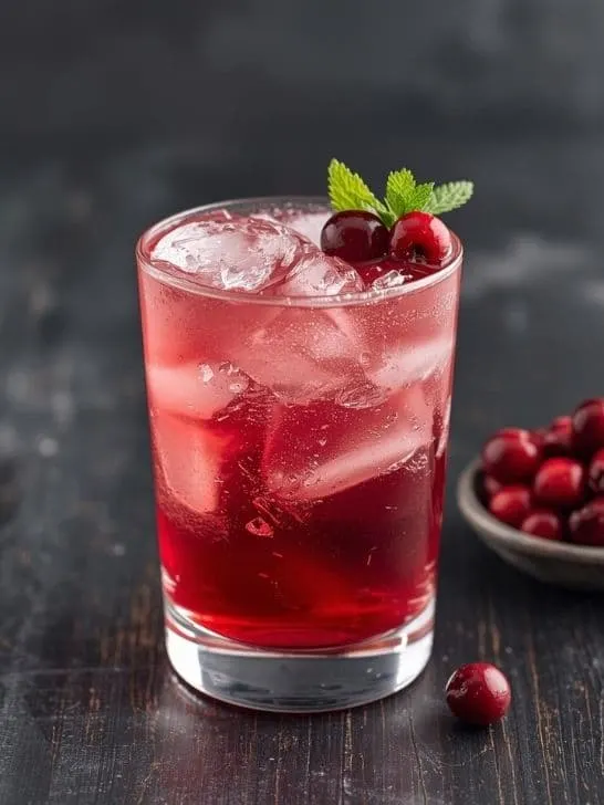 Cranberry Juice Mocktail with Club Soda