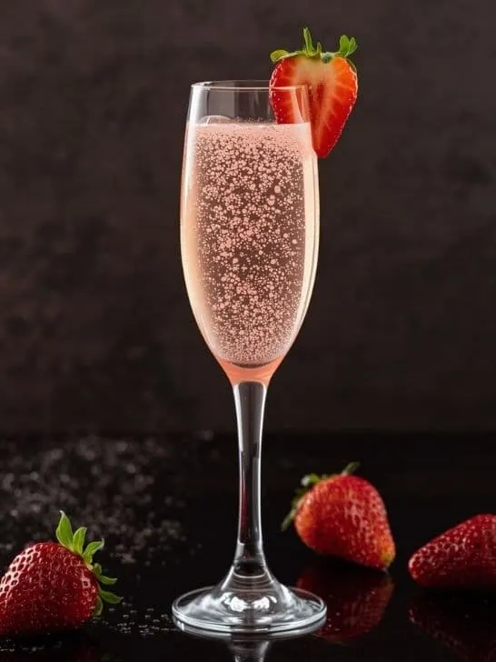 Valentine Cocktail Drinks: Strawberry Champagne Sparkler