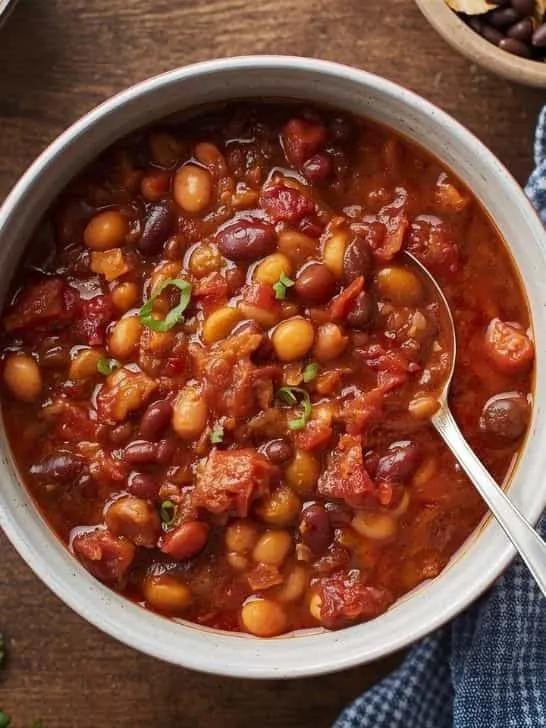 Winter Chili Recipe with Beans - Three Bean