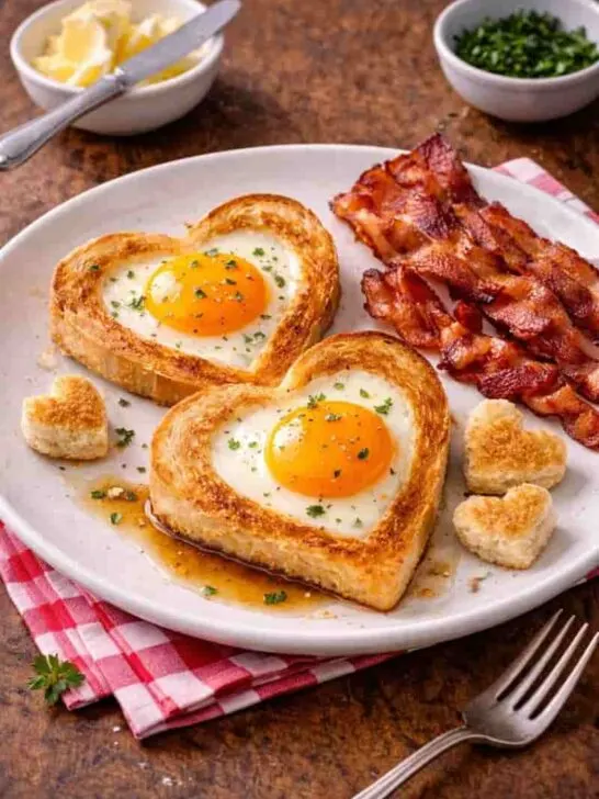 Valentine&rsquo;s Breakfast Ideas: Heart Toast with Eggs