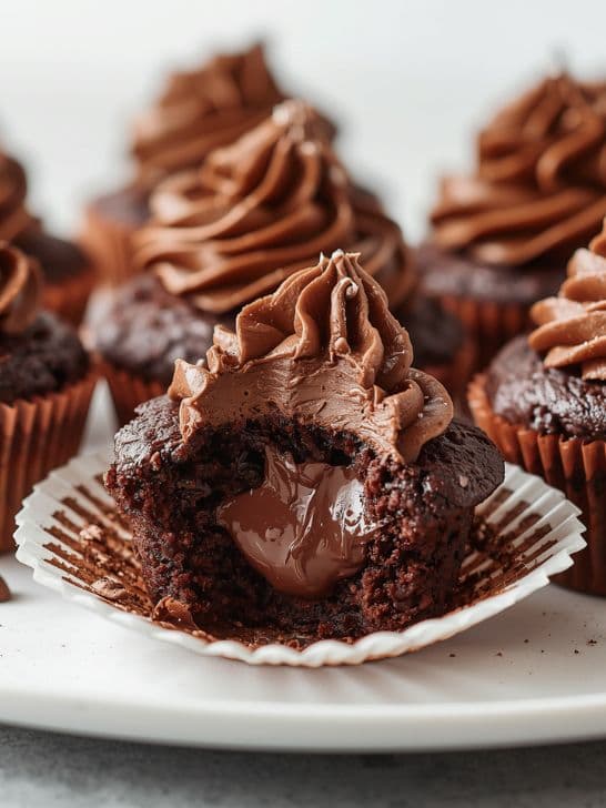 Chocolate Cupcakes with Chocolate Filling