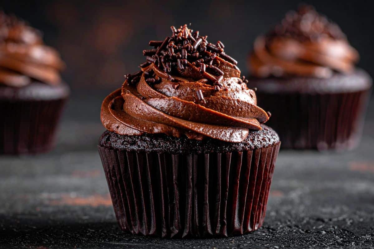 Chocolate Cupcakes with Chocolate